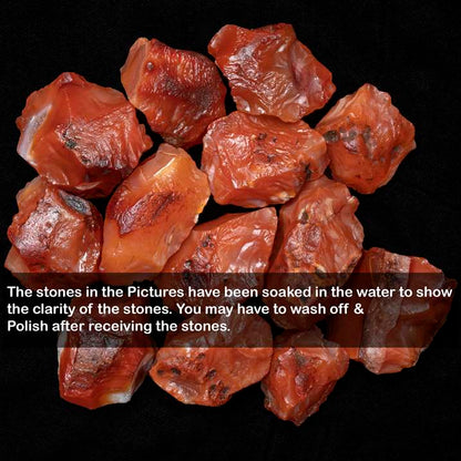 Carnelian Rough/Raw Natural Crystal for Tumbling Chakra Balancing - TheIndianHand