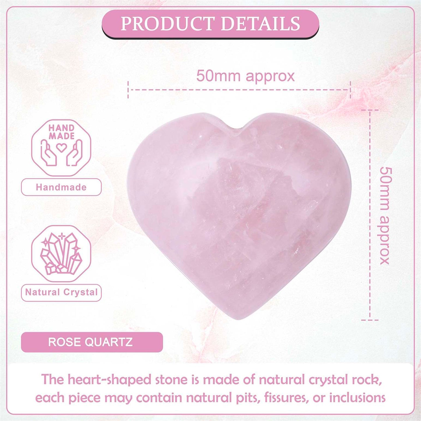 Rose Quartz Heart - TheIndianHand