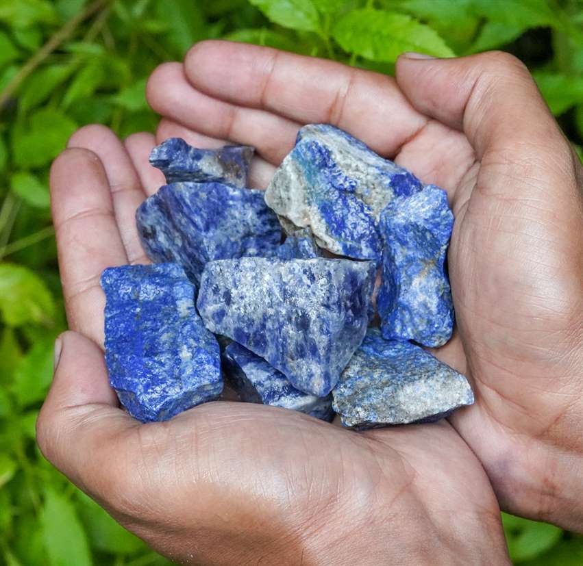 Lapis Lazuli Rough/Raw Natural Crystal for Tumbling Chakra Balancing - TheIndianHand