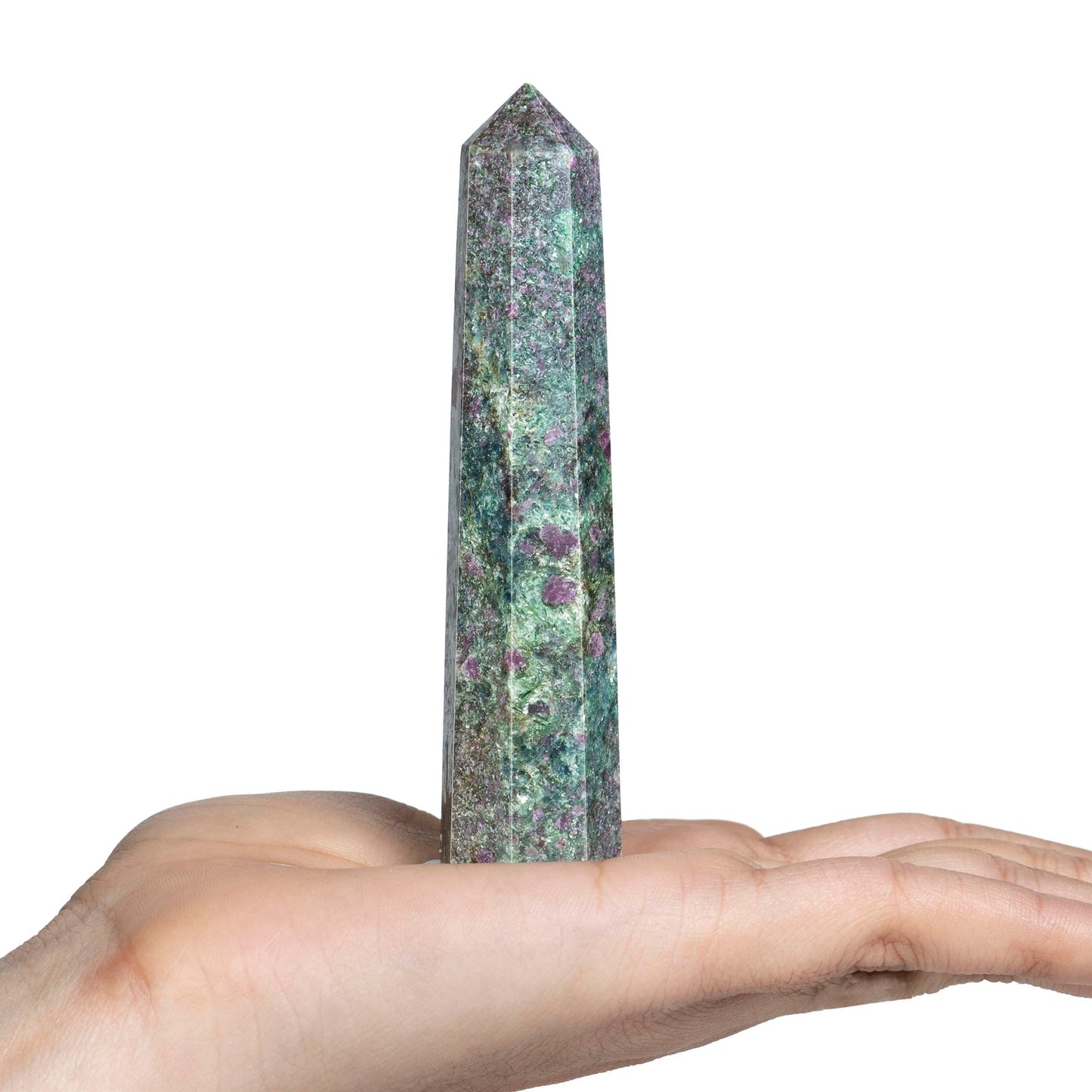 Ruby Zoisite Healing Crystal Wand - For Manifestation, Massage, and Heart Chakra Healing - TheIndianHand