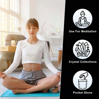 Howlite Crystal Palmstone (Stress Relief, Facilitate Calmness) - TheIndianHand