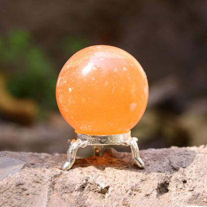 Orange Selenite Crystal Sphere Ball (45mm) - Purification
