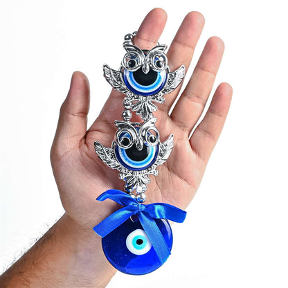 Double Owl Evil Eye Door Hanging