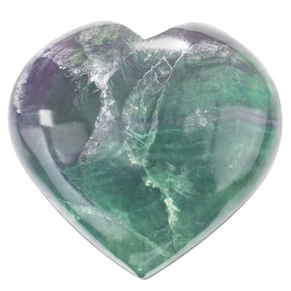 Multi Fluorite Crystal Heart Shape Stone - Focus and Clarity - TheIndianHand 