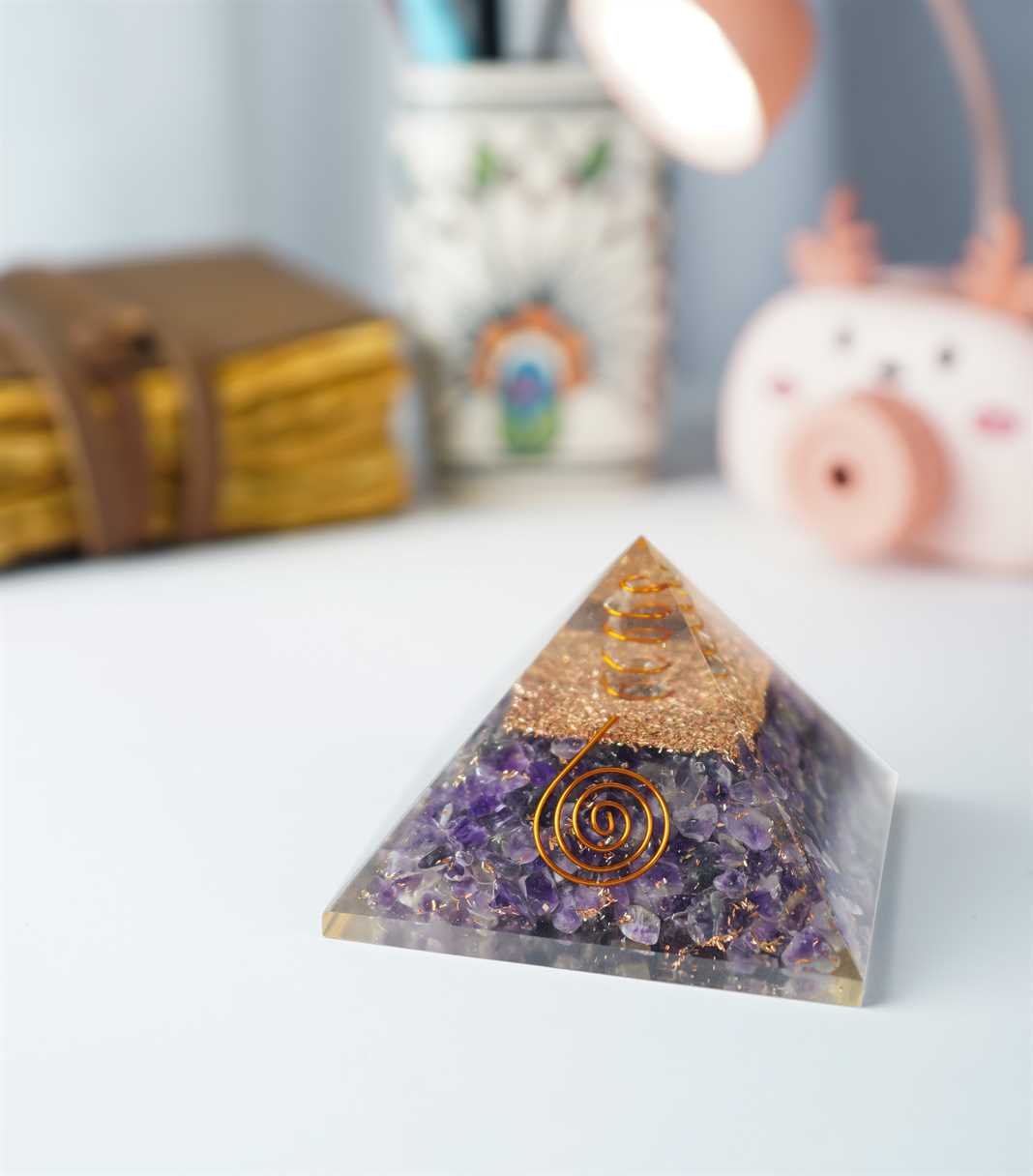 Amethyst Orgone Pyramid - 2.5 inch - TheIndianHand