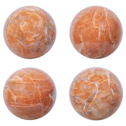 Peach Moonstone Crystal Sphere Ball (55mm) - Emotionally Soothing