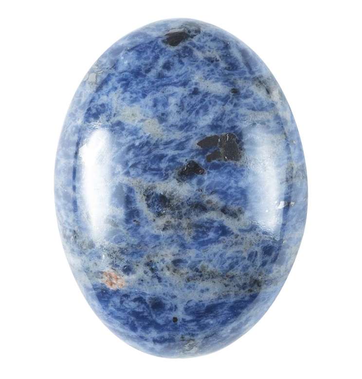 Sodalite Crystal Palmstone (Communication, Enhance Self-Expression) - TheIndianHand