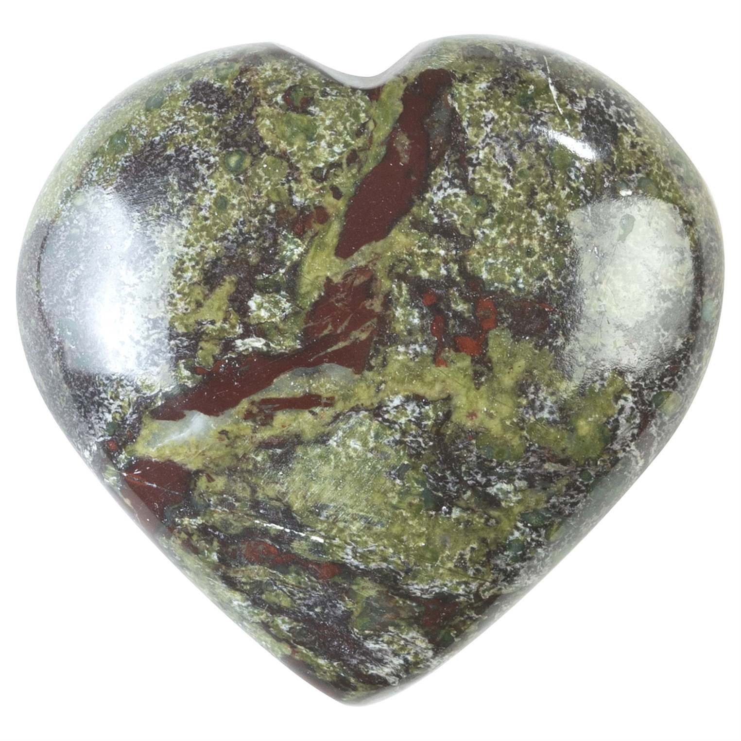 Dragon Bloodstone Crystal Heart Shape Stone - Courage and Strength - TheIndianHand