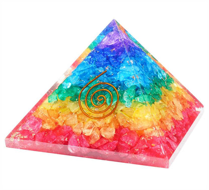 Seven Colors Onyx Orgone Pyramids - 3 inch Each - TheIndianHand