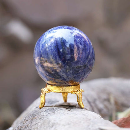 Sodalite Crystal Sphere Ball - Mental Clarity - TheIndianHand 