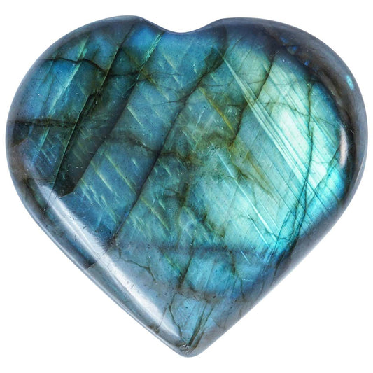 Labradorite Crystal Heart Shape Stone - Mystical Aura - TheIndianHand