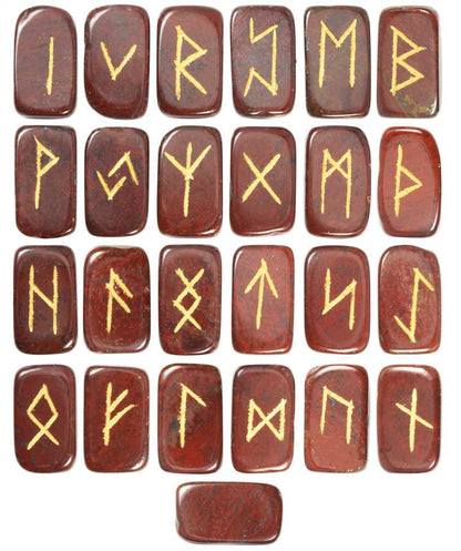 Red Jasper Gemstone Rune Stone 25 pcs Set