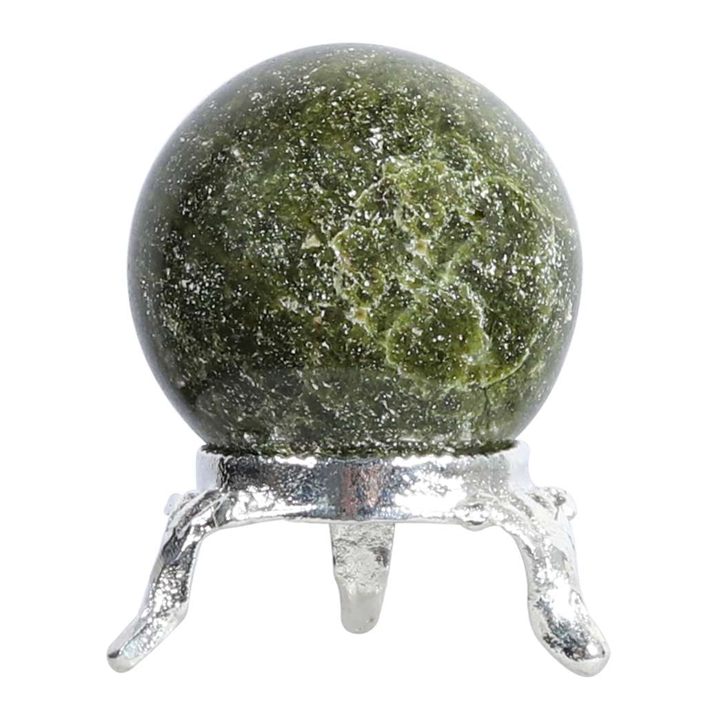 Green Vesuvianite Crystal Sphere Ball (50mm) - Transformation