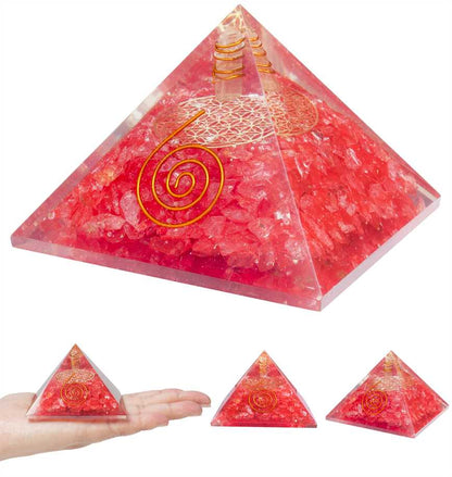 Red Onyx Orgone Pyramid - 2.5 inch - TheIndianHand