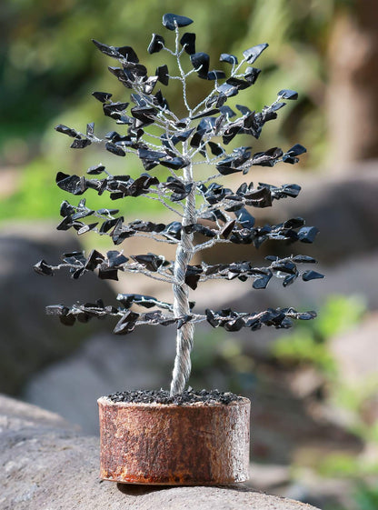Black Agate Gemstone Tree of Life