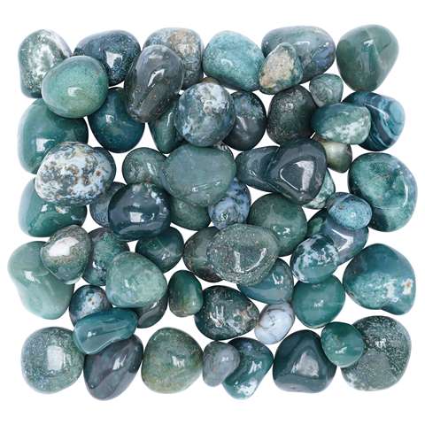 Moss Agate Tumbled Stones - TheIndianHand