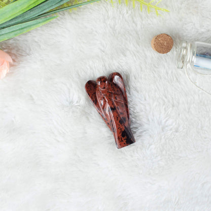 Mahogany Obsidian Guardian Angel for Peace and Love - TheIndianHand