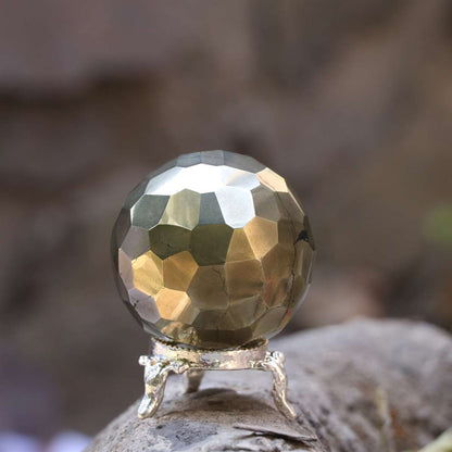 Golden Pyrite Crystal Sphere Ball (45mm) - Wealth and Confidence