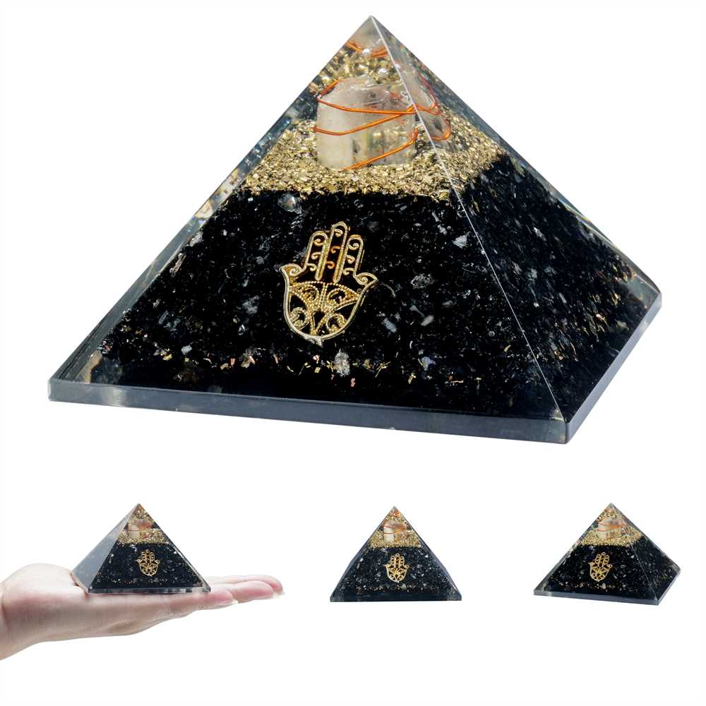 Black Tourmaline Orgone Pyramid - 2.5-3 inch - TheIndianHand