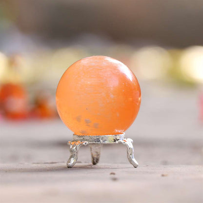 Orange Selenite Crystal Sphere Ball (45mm) - Purification