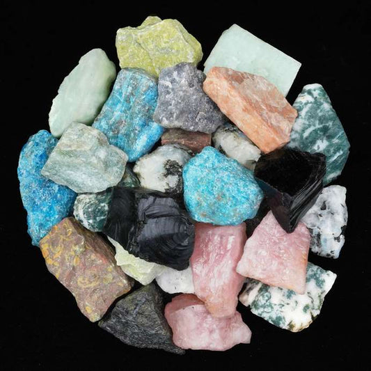 Mixed Assorted Rough/Raw Natural Crystal for Tumbling Chakra Balancing - TheIndianHand