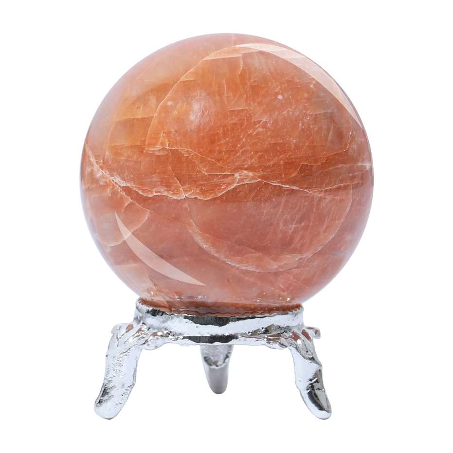 Peach Moonstone Crystal Sphere Ball (55mm) - Emotionally Soothing