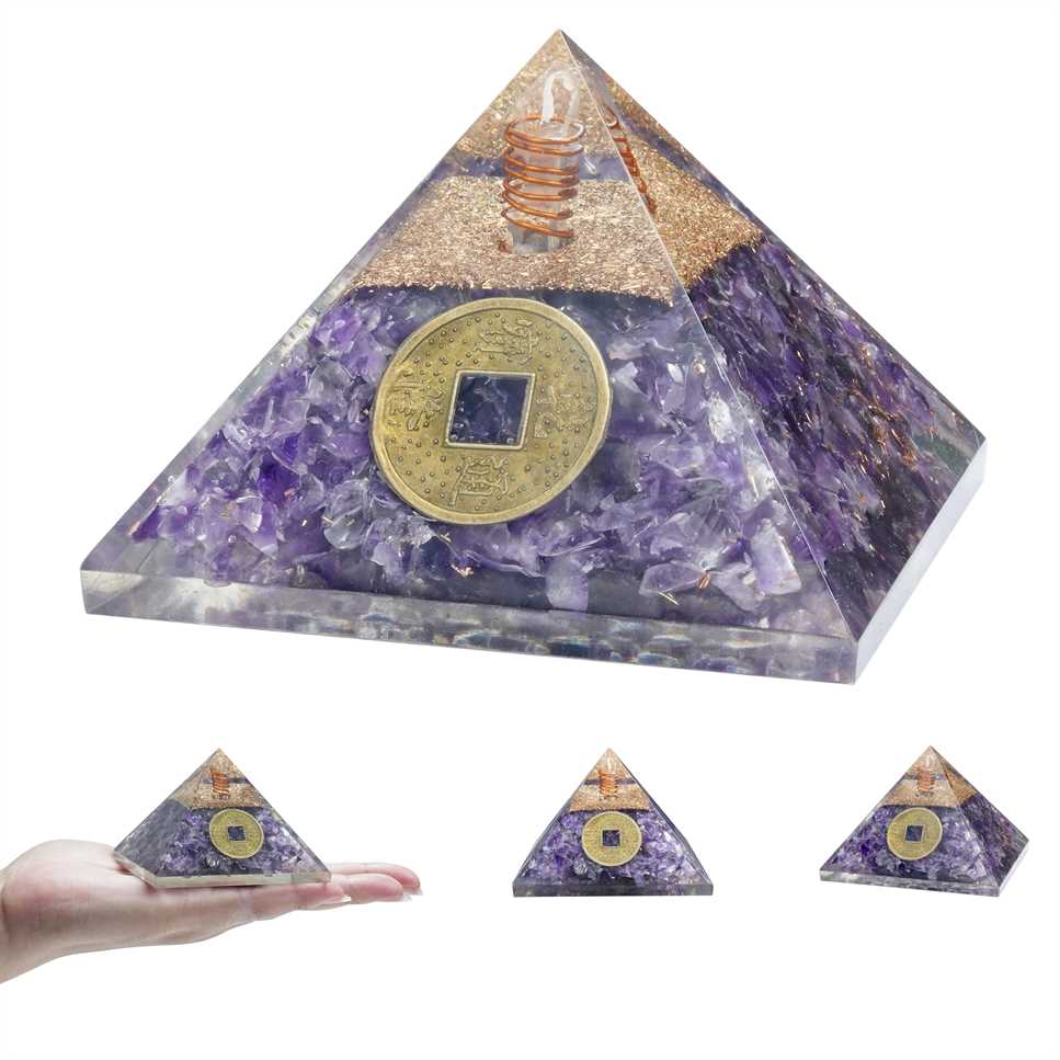 Amethyst Orgone Pyramid - 3 inch - TheIndianHand