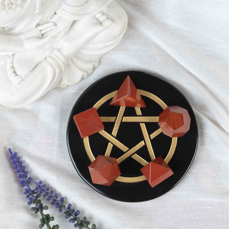 Red Jasper Platonic Solids Crystal Geometry Set (15-20 mm)