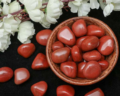 Red jasper tumbled stones - TheIndianHand