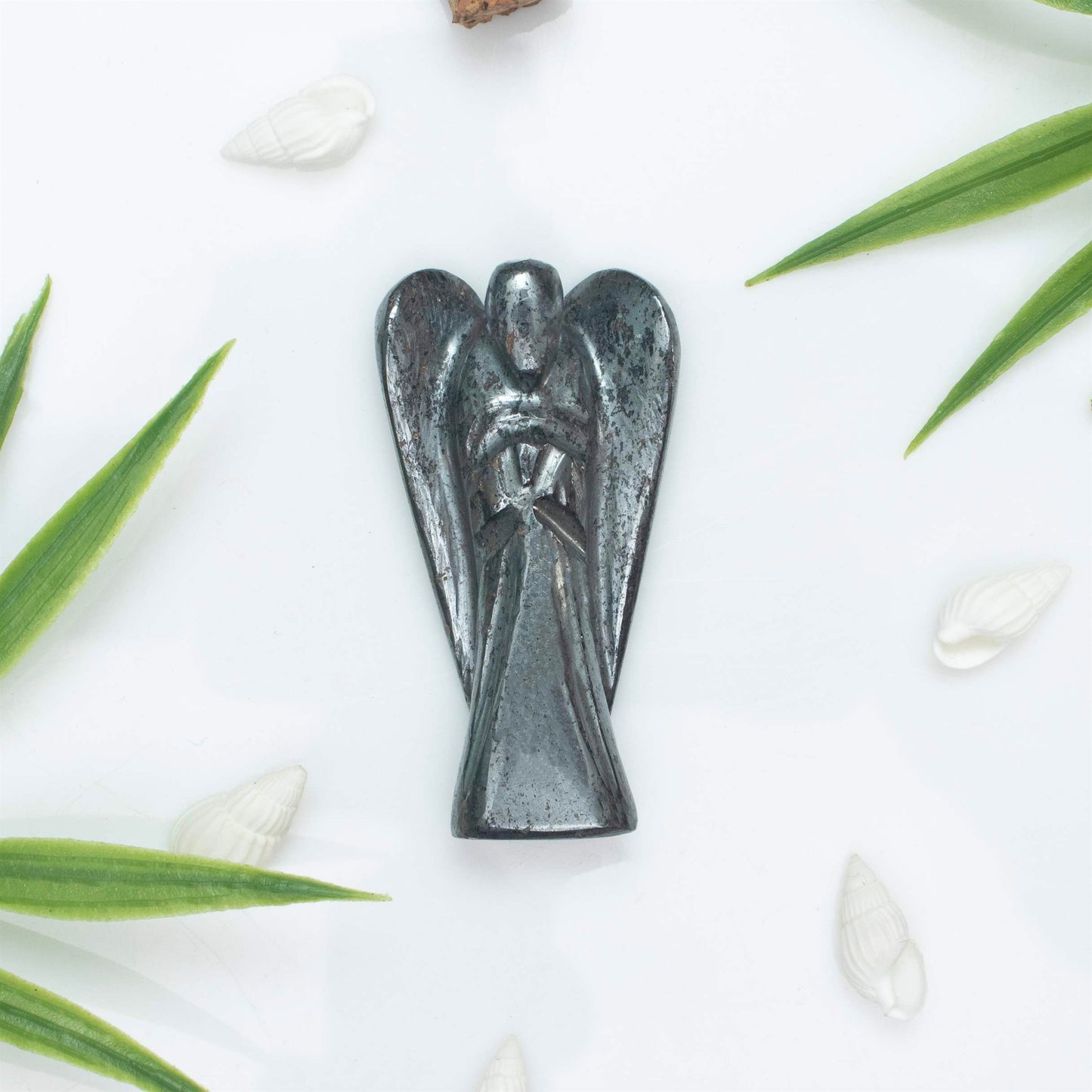 Hematite  Angel Figurine for Healing and Positive Energy - TheIndianHand