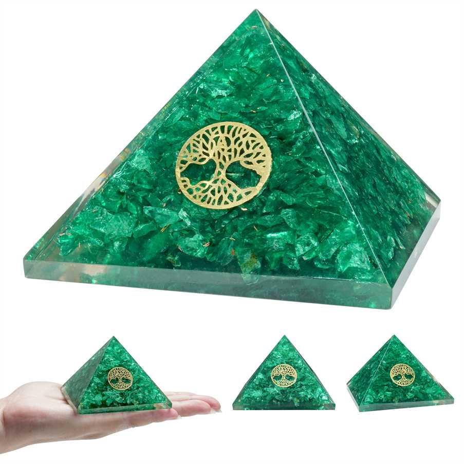 Green Onyx Orgone Pyramid - 2.5 inch - TheIndianHand