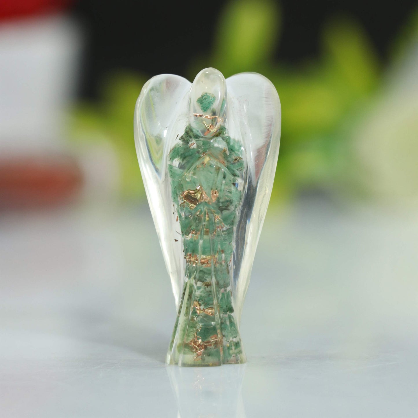 Green Aventurine Orgone Pocket Angel for Positive Energy - TheIndianHand