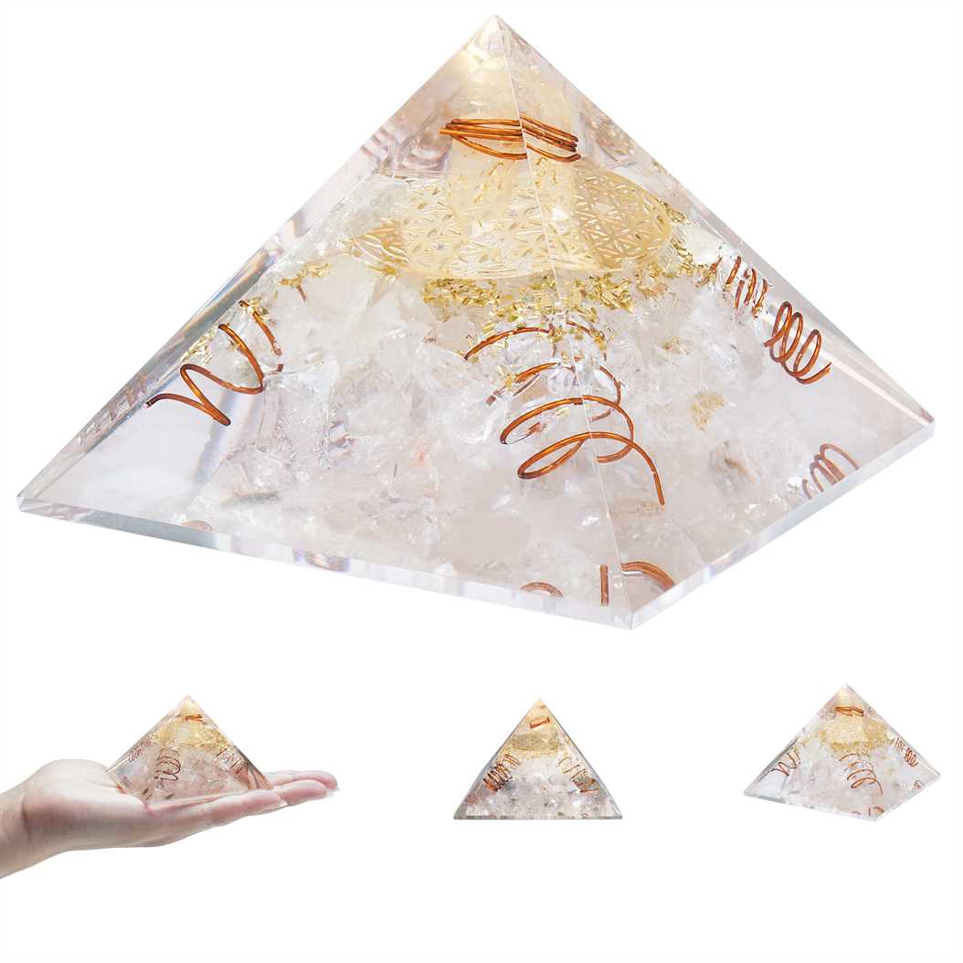 Clear Quartz Orgone Pyramid - 2.5 inch - TheIndianHand