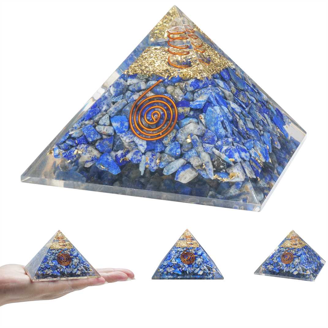 Lapis Lazuli Orgone Pyramid - 2.5 inch - TheIndianHand