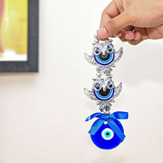 Double Owl Evil Eye Door Hanging