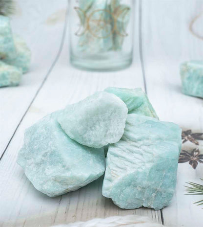 Amazonite Rough/Raw Natural Crystal for Tumbling Chakra Balancing - TheIndianHand