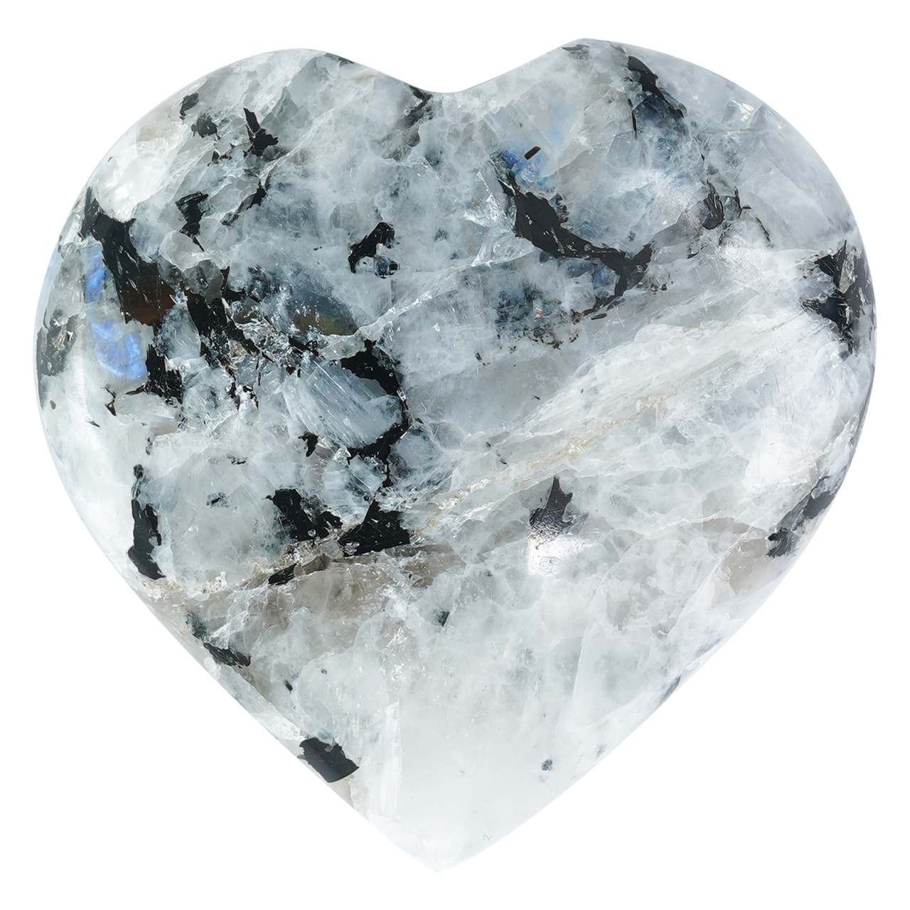 Rainbow Moonstone Crystal Heart Shape Stone - TheIndianHand