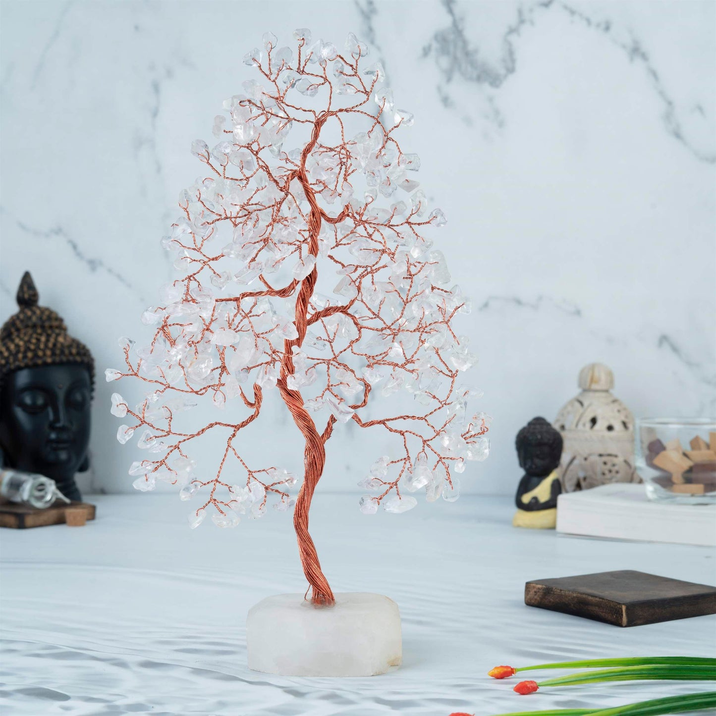 Clear Quartz Crystal Tree of Life (Natural Quartz Base)