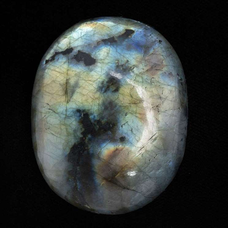 Labradorite Crystal Palmstone (Intuition, Enhance Creativity) - TheIndianHand