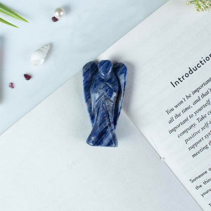 Sodalite Pocket Angel Crystal for Peace and Healing - TheIndianHand