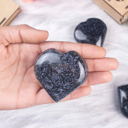 Indigo Gabbro Crystal Heart Shape Stone - TheIndianHand