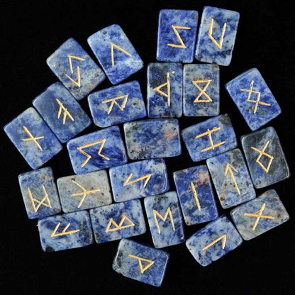 Sodalite Gemstone Runes 25 pcs Rune Set