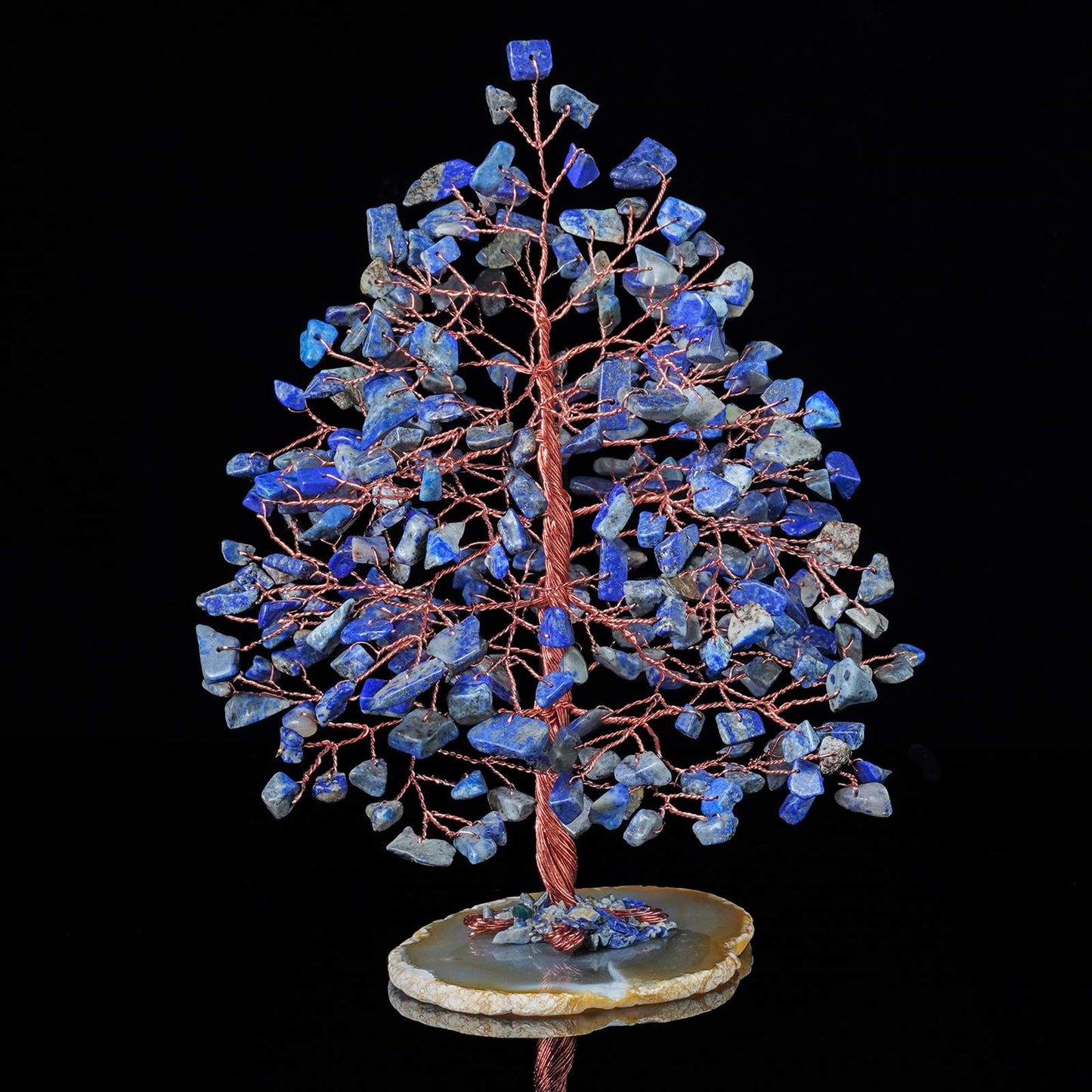 Lapis Lazuli Chakra Tree of Life (Geode Agate Slice Base)