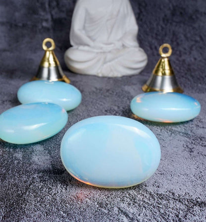 Opalite Crystal Palmstone (Spiritual Connection, Enhance Meditation) - TheIndianHand