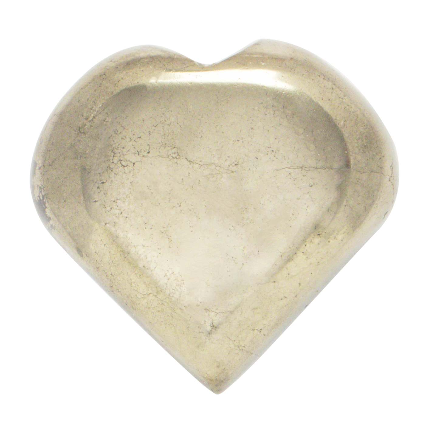 Golden Pyrite Crystal Heart Shape Stone - Wealth and Protection - TheIndianHand