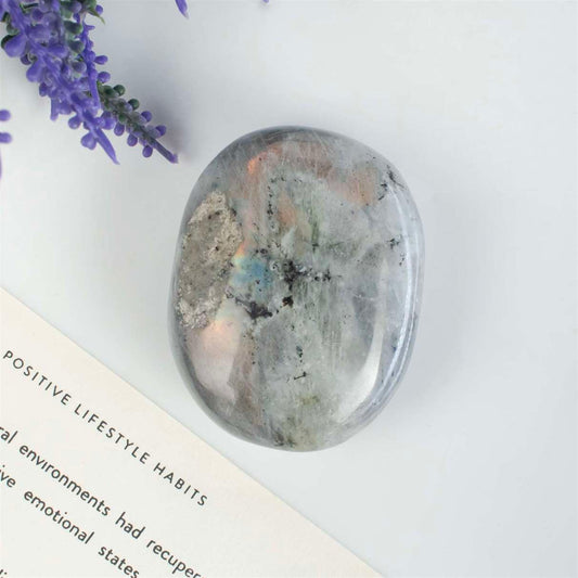 Purple Labradorite Crystal Palmstone (Transformation, Boost Psychic Abilities) - TheIndianHand