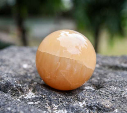 Yellow Jade Crystal Sphere Ball (50mm) - Optimism and Luck