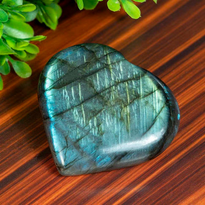 Labradorite Crystal Heart Shape Stone - Mystical Aura - TheIndianHand