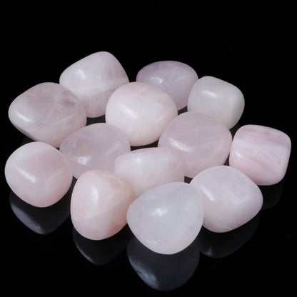 Rose quartz tumbled stones - TheIndianHand