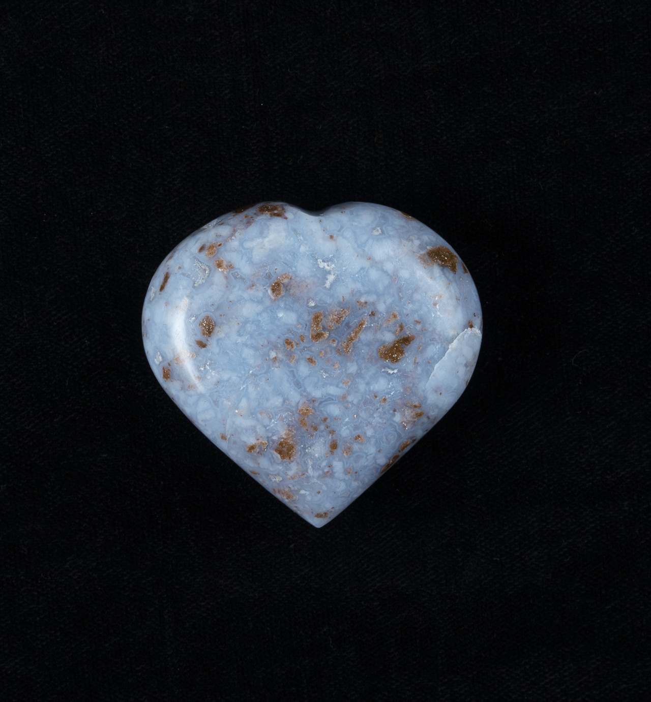 Blue Chalcedony Crystal Heart Shape Stone - Calm and Communication - TheIndianHand